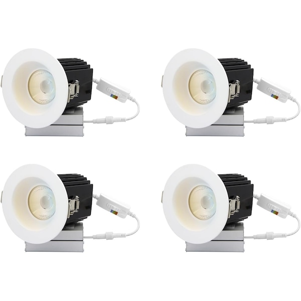 Sunlite 4-in LED 18W 1360 Lumen Canless Color Selectable Energy Star Dimmable Round Regressed DownLght, 4PK 41901-NS - main